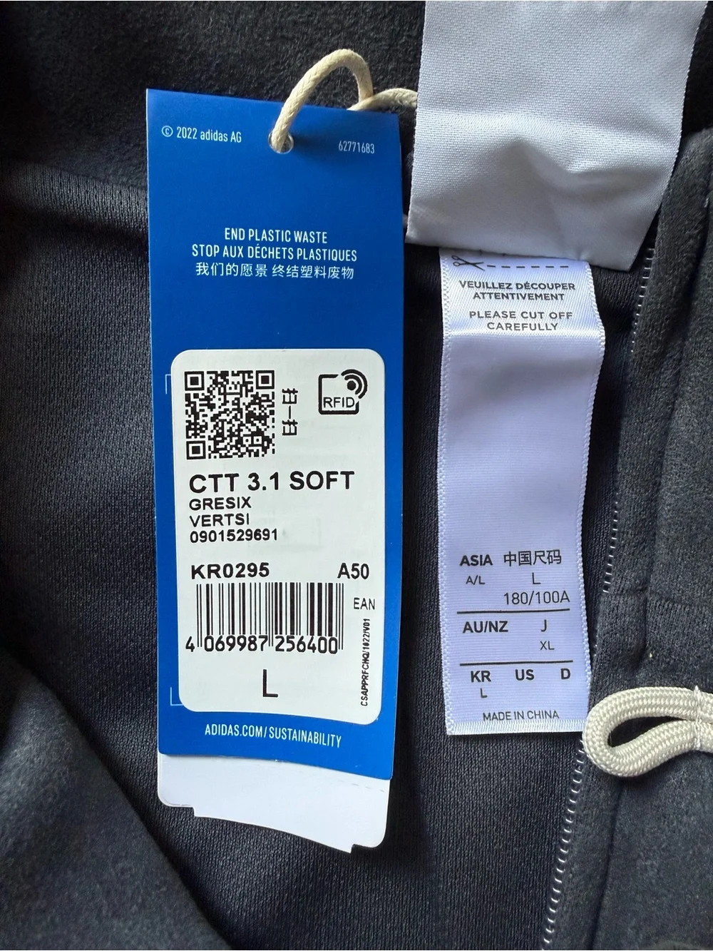 Adidas CTT Chinese Track Top 3.1 Gender Neutral Jacket Grey Blue (Asia Sizing)